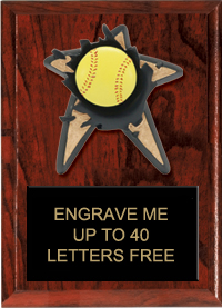 Softball Spring Loaded Plaque [6 x 8]