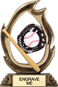 Baseball Flame Color Resin Trophy [7.25 inch]