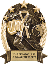 Martial Arts Gold Star Resin Trophy [6.25 inch]