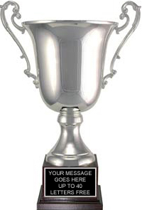Silver Plated Cup on Rosewood Piano-Finished Base [14.5 Inch]