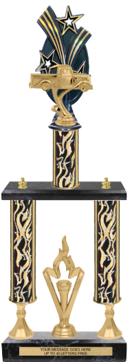 Triple Star Backdrop Two-Post Trophy [22 inch]