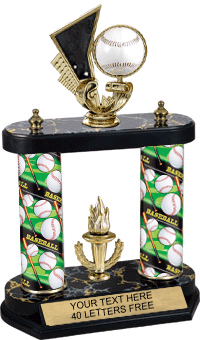 Spinning Baseball Two-Post Trophy [14 inch]