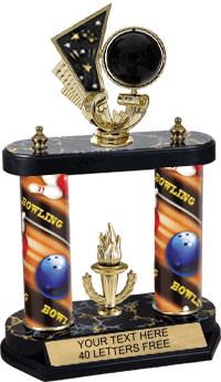 Spinning Bowling Two-Post Trophy [14 inch]