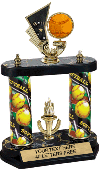 Spinning Softball Two-Post Trophy [14 inch]