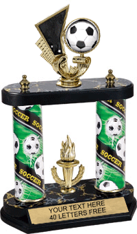 Spinning Soccer Two-Post Trophy [14 inch]