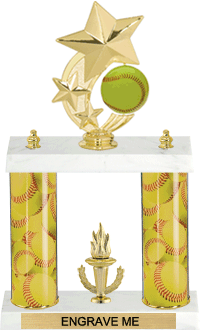 Softball Shooting Star Spinning Trophy [12 inch]