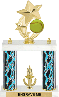 Softball Shooting Star Spinning Trophy [14 inch]