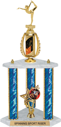 Shooting Star Spinning Sport Riser 3-Post Trophy [22 inch]