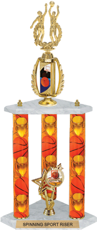 Basketball Spinning Sport Riser 3-Post Trophy [26 inch]