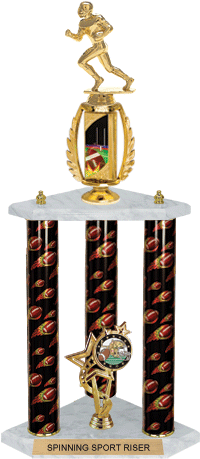 Football Spinning Sport Riser 3-Post Trophy [26 inch]