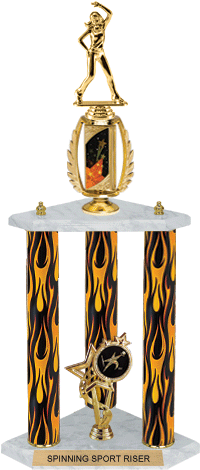 Shooting Star Spinning Sport Riser 3-Post Trophy [26 inch]