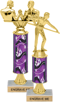 Gold Stem Riser Trophy on Marble Base [11 inch]