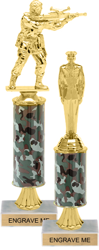 Gold Stem Riser Trophy on Marble Base [11 inch]