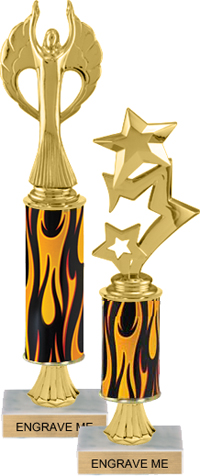 Gold Stem Riser Trophy on Marble Base [11 inch]
