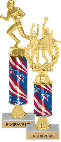 Gold Stem Riser Trophy on Marble Base [11 inch]
