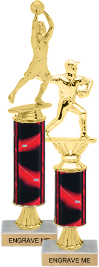 Gold Stem Riser Trophy on Marble Base [11 inch]
