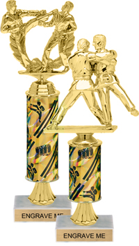 Gold Stem Riser Trophy on Marble Base [11 inch]
