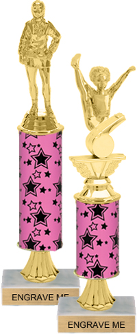 Gold Stem Riser Trophy on Marble Base [11 inch]