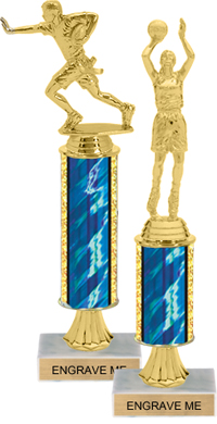 Gold Stem Riser Trophy on Marble Base [11 inch]