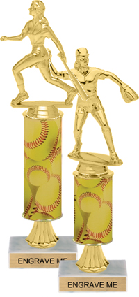 Gold Stem Riser Trophy on Marble Base [11 inch]