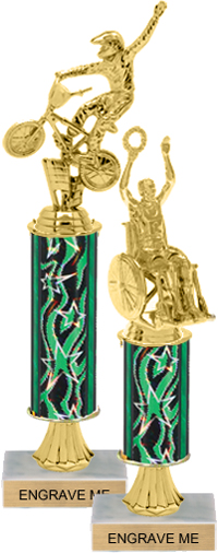 Gold Stem Riser Trophy on Marble Base [11 inch]