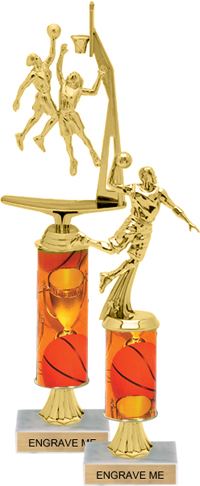Gold Stem Riser Trophy on Marble Base [11 inch]