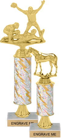 Gold Stem Riser Trophy on Marble Base [11 inch]