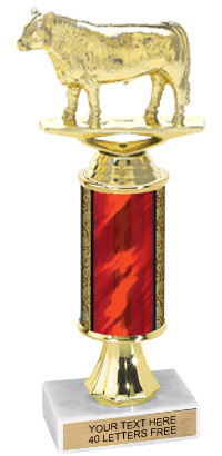 Gold Stem Riser Trophy on Marble Base [11 inch]