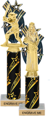 Triple Star Backdrop Trophy [11 inch]