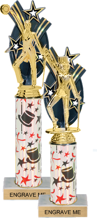 Triple Star Backdrop Trophy [11 inch]