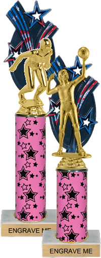 Triple Star Backdrop Trophy [11 inch]