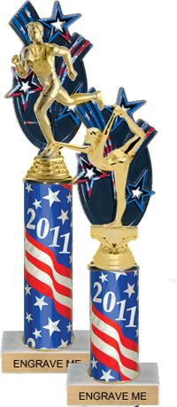Triple Star Backdrop Trophy [11 inch]