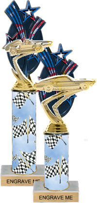 Triple Star Backdrop Trophy [11 inch]
