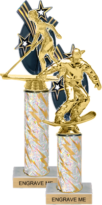 Triple Star Backdrop Trophy [11 inch]