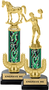 Gold Wreath Riser Trophy on Horseshoe Synthetic Base [12 inch]