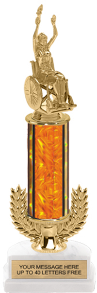 Gold Wreath Riser Trophy on Horseshoe Synthetic Base [13 inch]