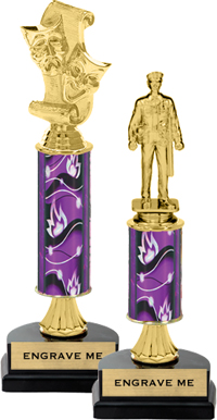 Gold Stem Riser Trophy on Horseshoe Synthetic Base [11 inch]