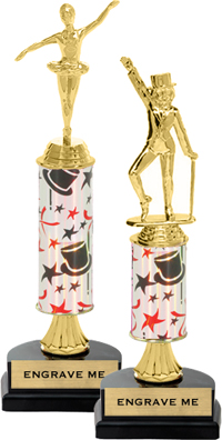 Gold Stem Riser Trophy on Horseshoe Synthetic Base [11 inch]