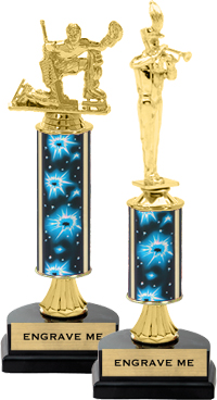 Gold Stem Riser Trophy on Horseshoe Synthetic Base [11 inch]