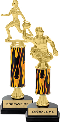 Gold Stem Riser Trophy on Horseshoe Synthetic Base [11 inch]