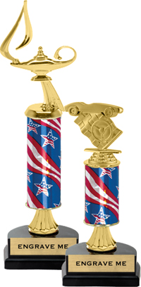 Gold Stem Riser Trophy on Horseshoe Synthetic Base [11 inch]