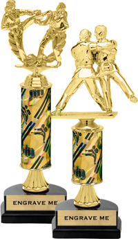 Gold Stem Riser Trophy on Horseshoe Synthetic Base [11 inch]