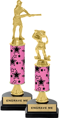 Gold Stem Riser Trophy on Horseshoe Synthetic Base [11 inch]