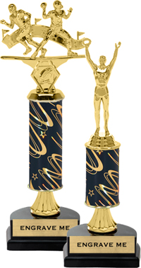 Gold Stem Riser Trophy on Horseshoe Synthetic Base [11 inch]
