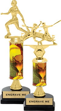 Gold Stem Riser Trophy on Horseshoe Synthetic Base [11 inch]