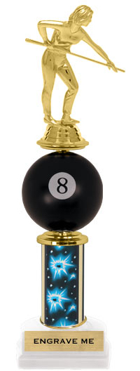 Spinning Squeezable Billiards Riser Trophy [12 inch]