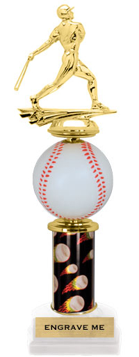Spinning Squeezable Baseball Riser Trophy [12 inch]