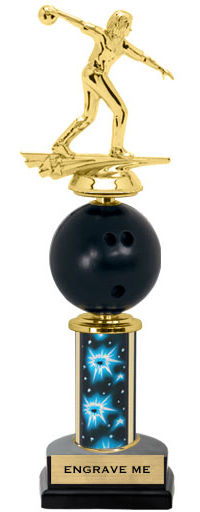 Spinning Squeezable Bowling Riser Trophy [12 inch]