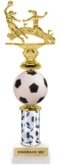 Spinning Squeezable Soccer Riser Trophy [12 inch]