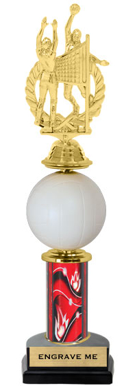 Spinning Squeezable Volleyball Riser Trophy [12 inch]